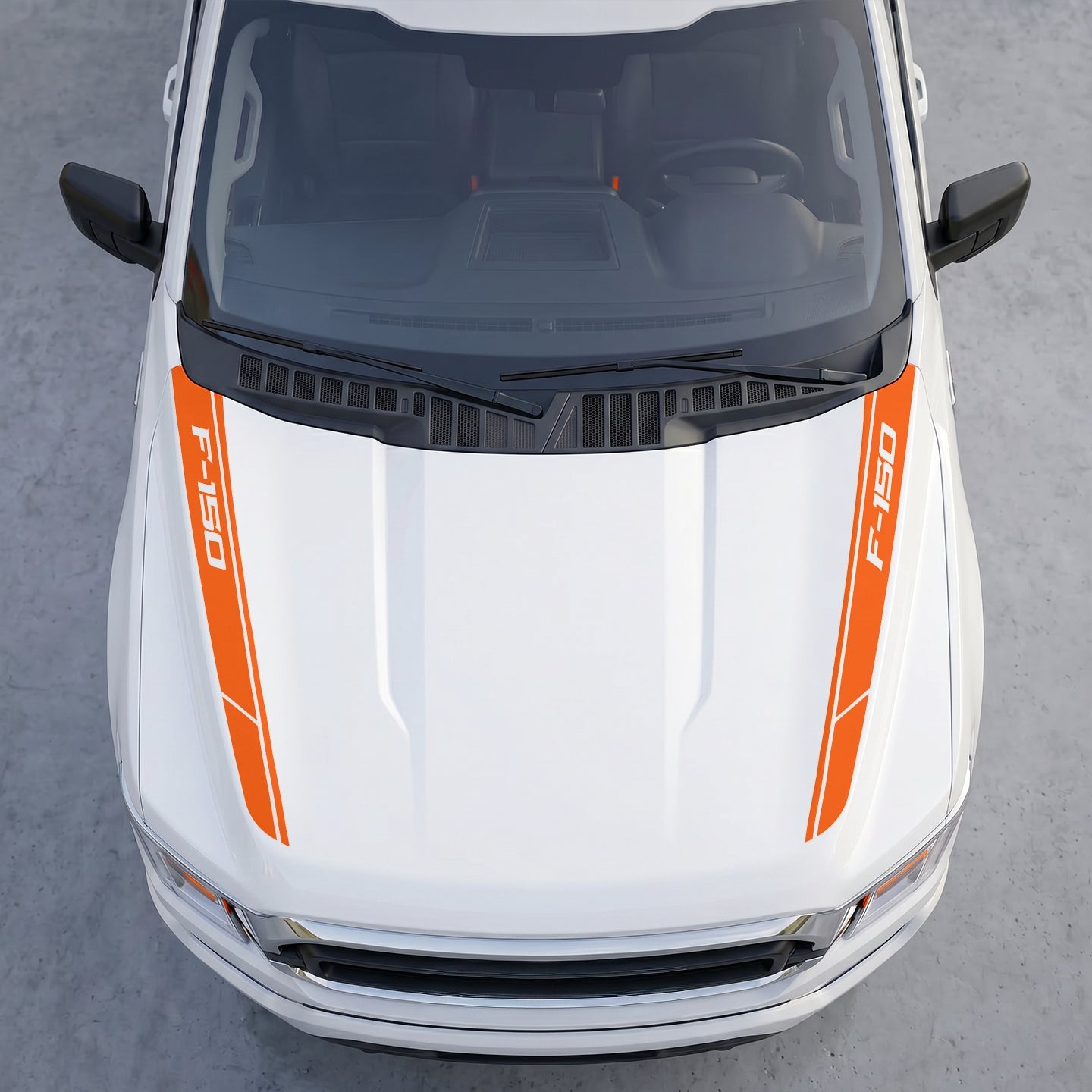 Hood Panel Decal/Sticker - Angled Cowl Accent Stripes – Dual Side Hood Edge Vinyl Decals Graphic Kit - For Ford F-150 F150 2015-2020 - Premium Vinyl