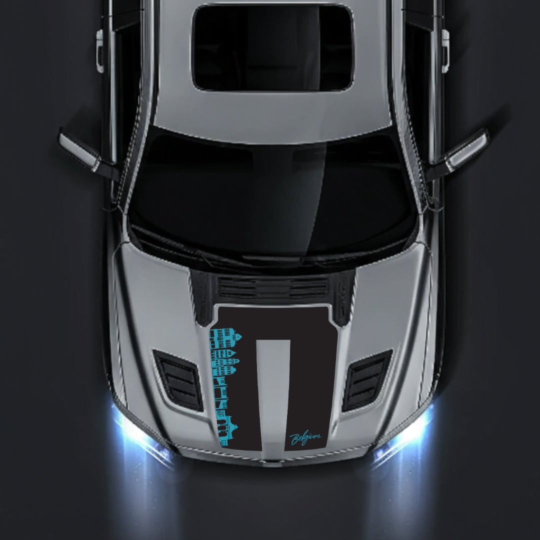 Hood Panel Decal/Sticker - Belgium Skyline Graphic Kit - For Dodge RAM 1500 2019-2025 - Premium Vinyl