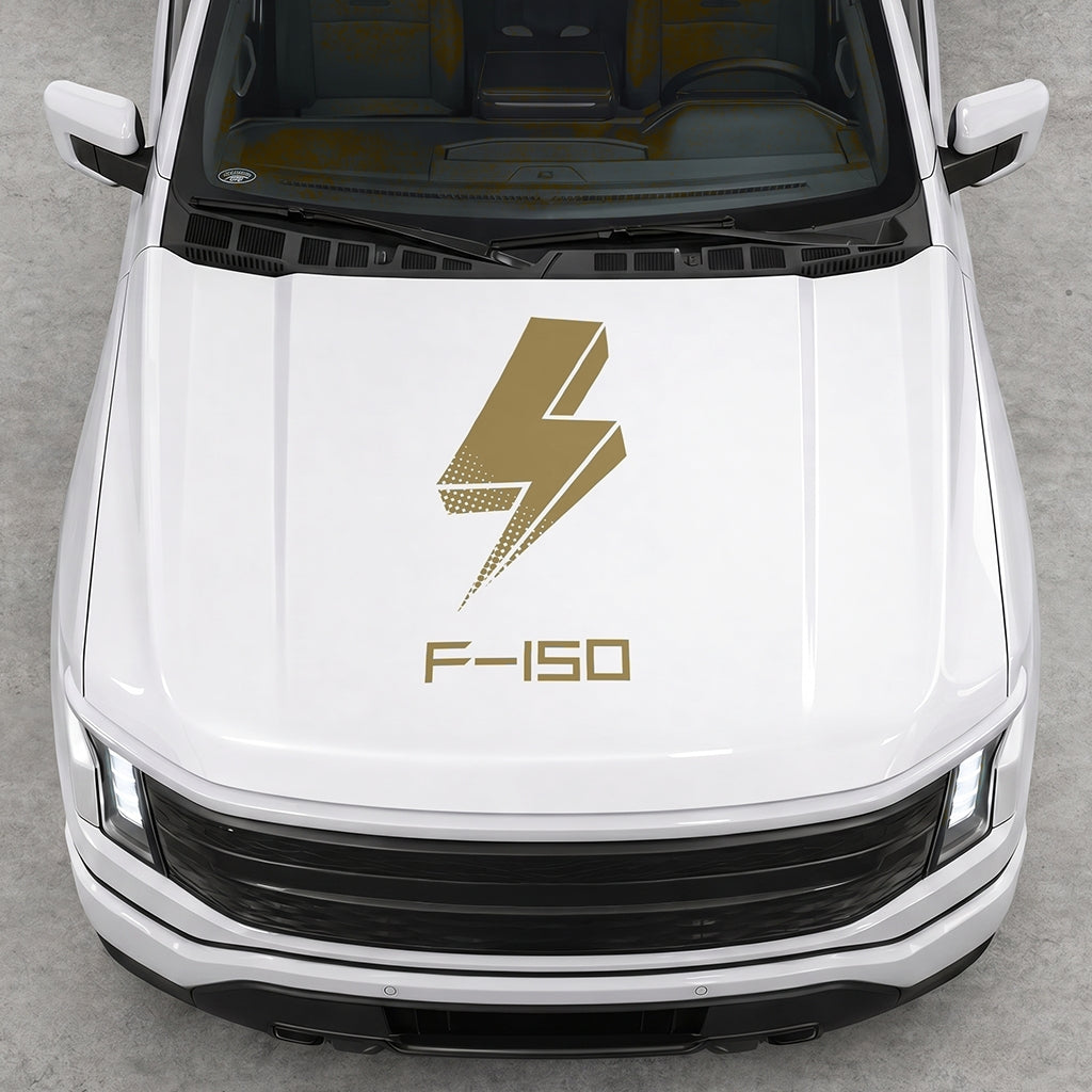 Hood Panel Decal/Sticker - Cut Bold Electric Graphic Decal Graphic Kit - For FORD F-150 2015-2020 - Premium Vinyl