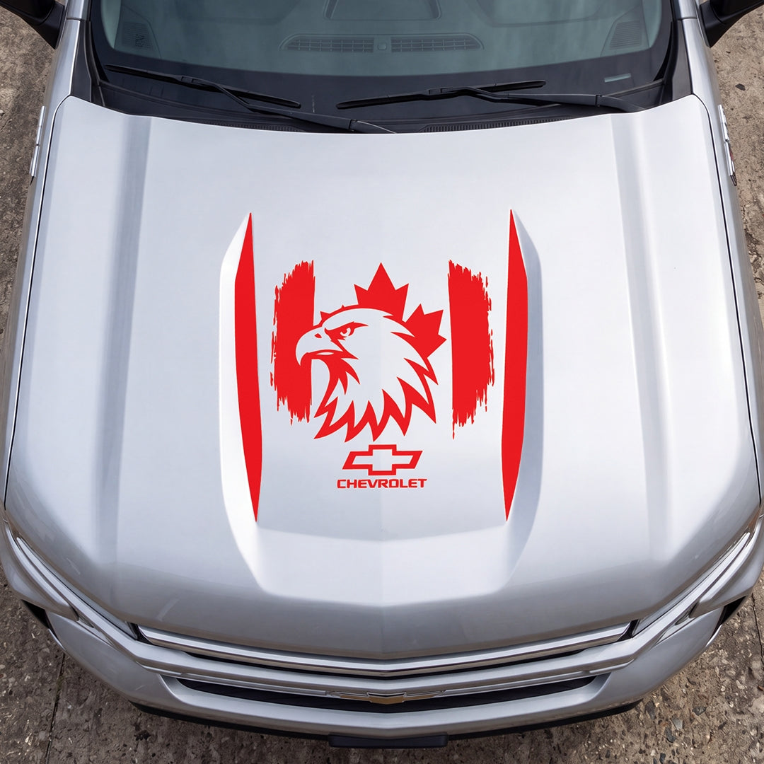 Hood Panel Decal/Sticker - Canadaian Eagle Graphic Decal Graphic Kit - For Chevrolet Silverado 2019-2024 - Premium Vinyl