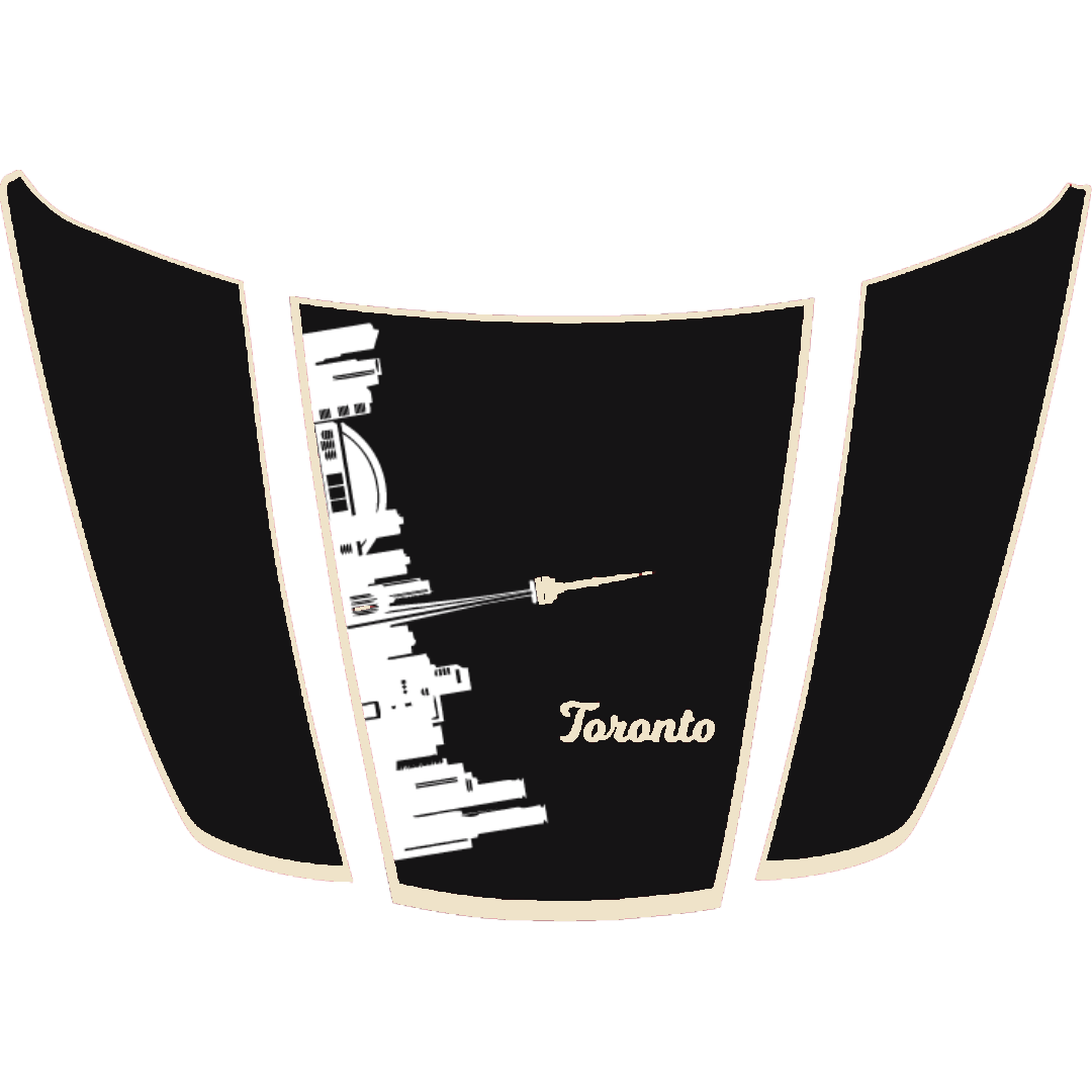 Hood Panel Decal/Sticker - Toronto Skyline - Cut - Border Graphic Kit - For Ford F-150 2020-2026 - Premium Vinyl
