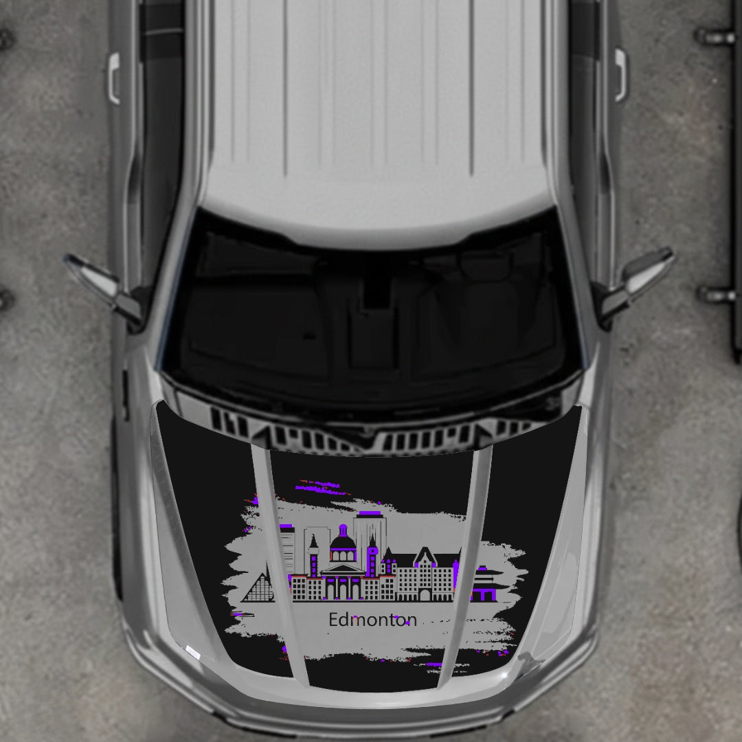 Hood Panel Decal/Sticker - Edmonton - Cut Graphic Kit - For Ford F-150 2020-2026 - Premium Vinyl