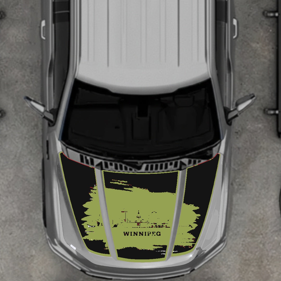 Hood Panel Decal/Sticker - Winnipeg - Border Graphic Kit - For Ford F-150 2020-2026 - Premium Vinyl