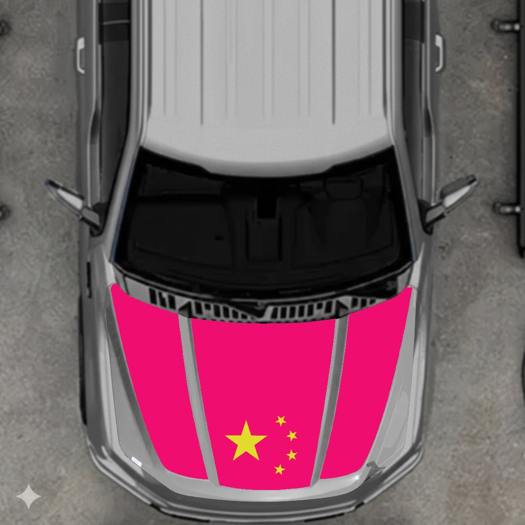 Hood Panel Decal/Sticker - China Flag Graphic Kit - For Ford F-150 2020-2026 - Premium Vinyl