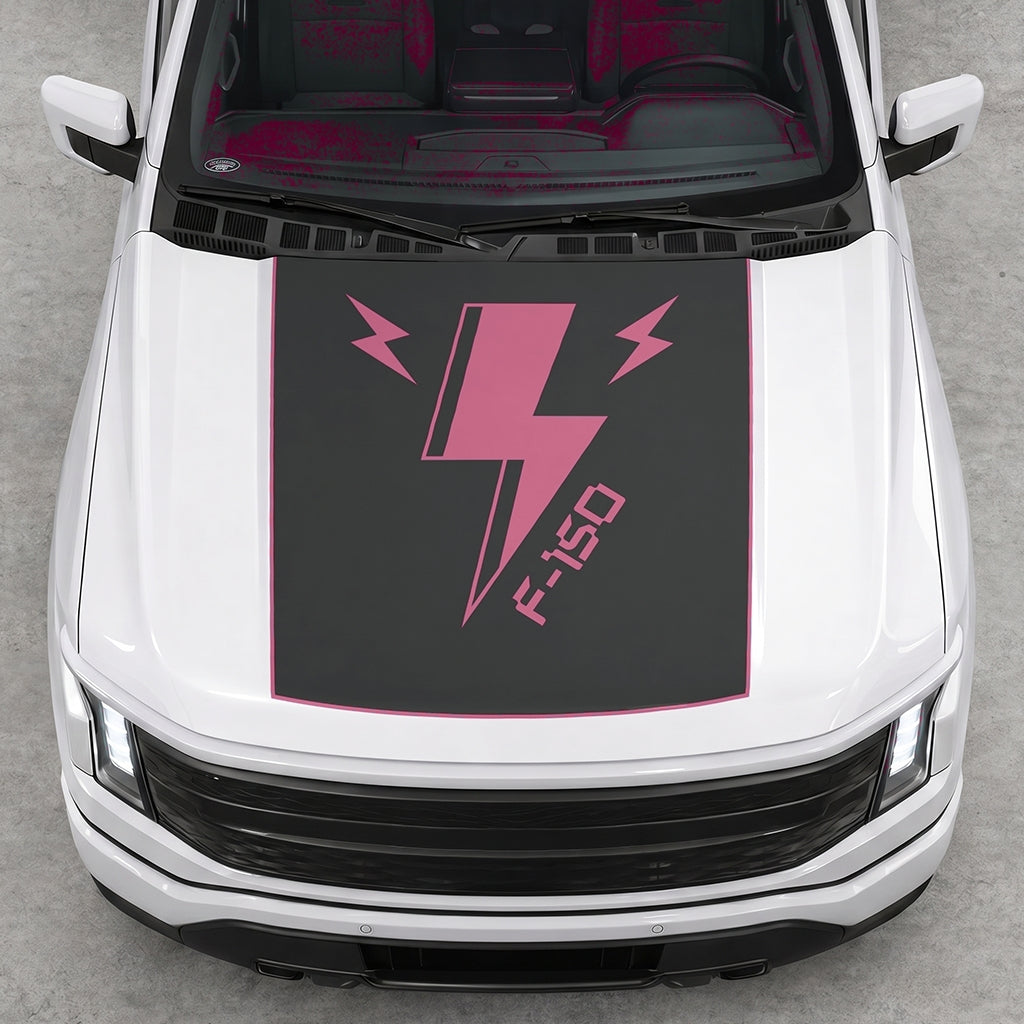 Hood Panel Decal/Sticker - Triple Electric Graphic Decal Graphic Kit - For FORD F-150 2015-2020 - Premium Vinyl