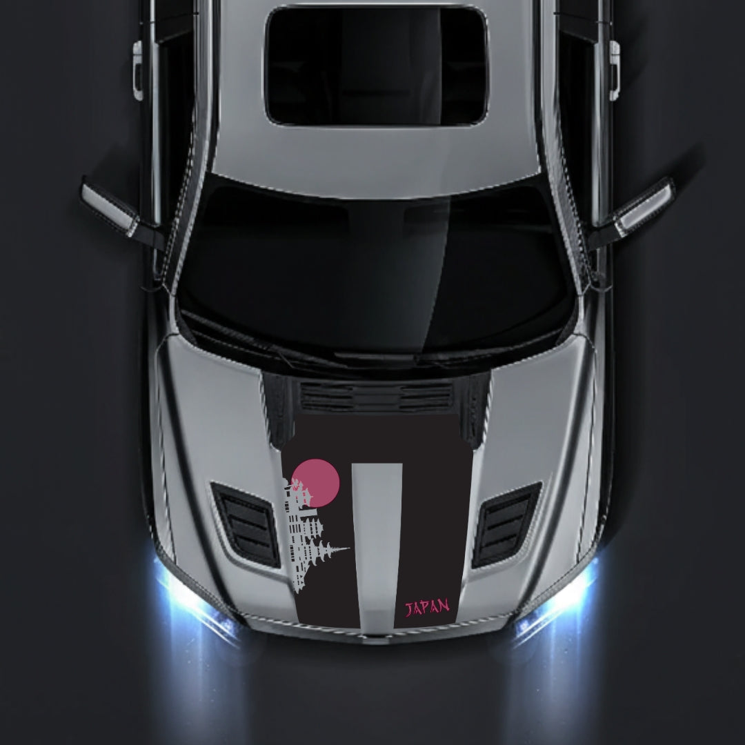 Performance Hood Panel Decal/Sticker - Japan Skyline - Cut Graphic Kit - For Dodge RAM 1500 2019-2025 - Premium Vinyl