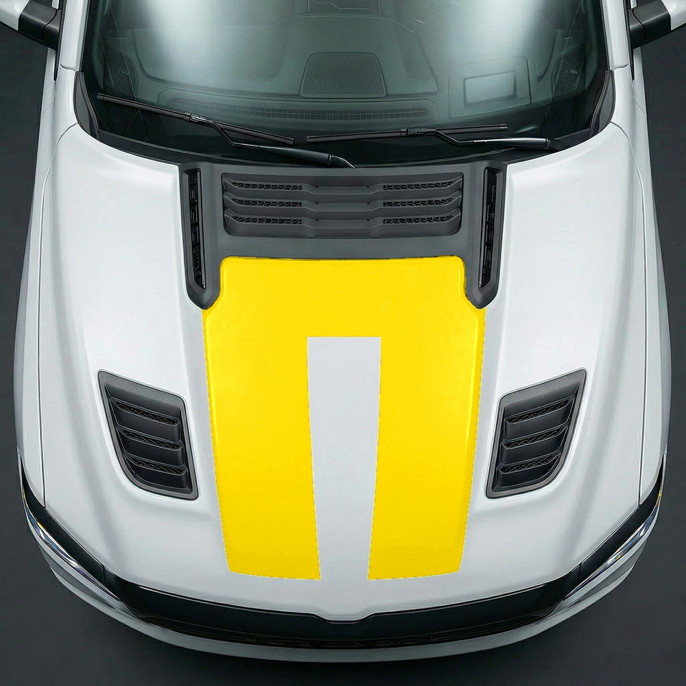 Hood Panel Decal/Sticker - Solid RAM 1500 U-Shape Graphic Kit - For Dodge Ram 2019-2025 - Premium Vinyl