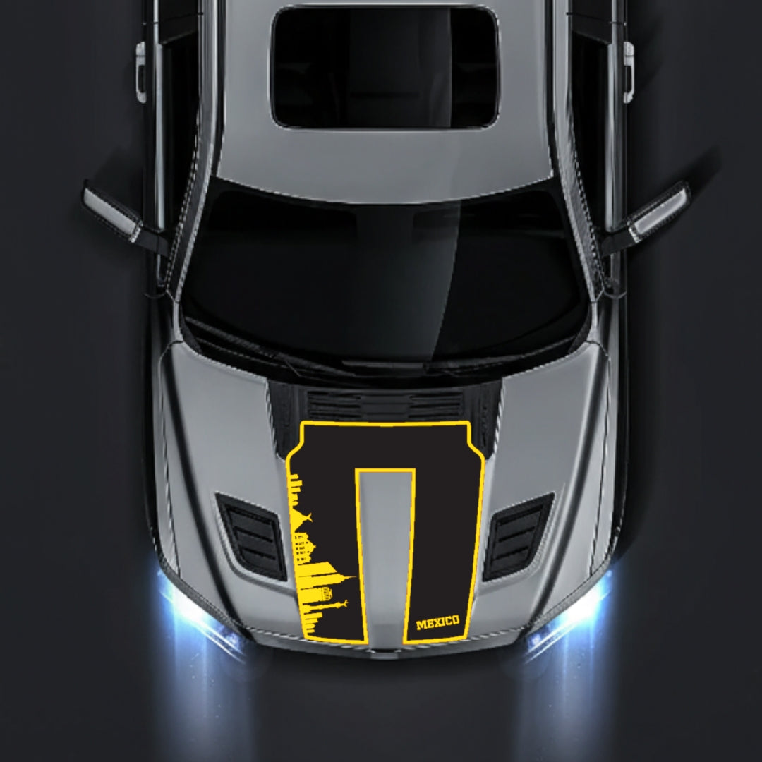 Hood Panel Decal/Sticker - Mexico Skyline - Border Graphic Kit - For Dodge RAM 1500 2019-2025 - Premium Vinyl