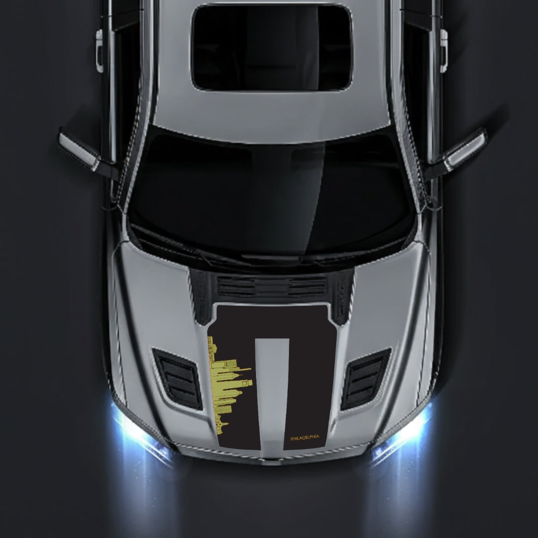 Hood Panel Decal/Sticker - Philadelphia Skyline Graphic Kit - For Dodge RAM 1500 2019-2025 - Premium Vinyl