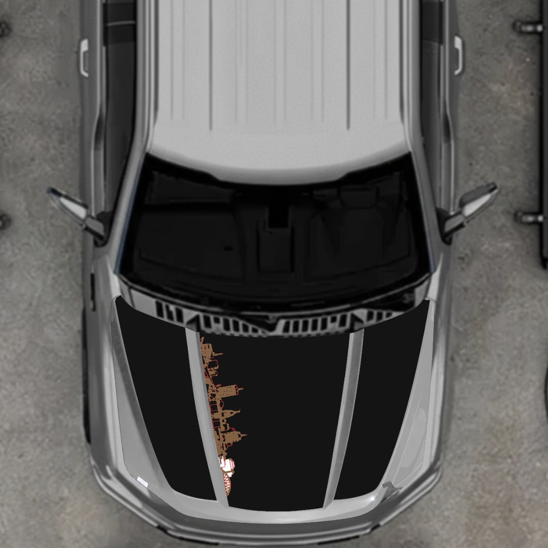 Hood Panel Decal/Sticker - Winnipeg Skyline Graphic Kit - For Ford F-150 2020-2026 - Premium Vinyl