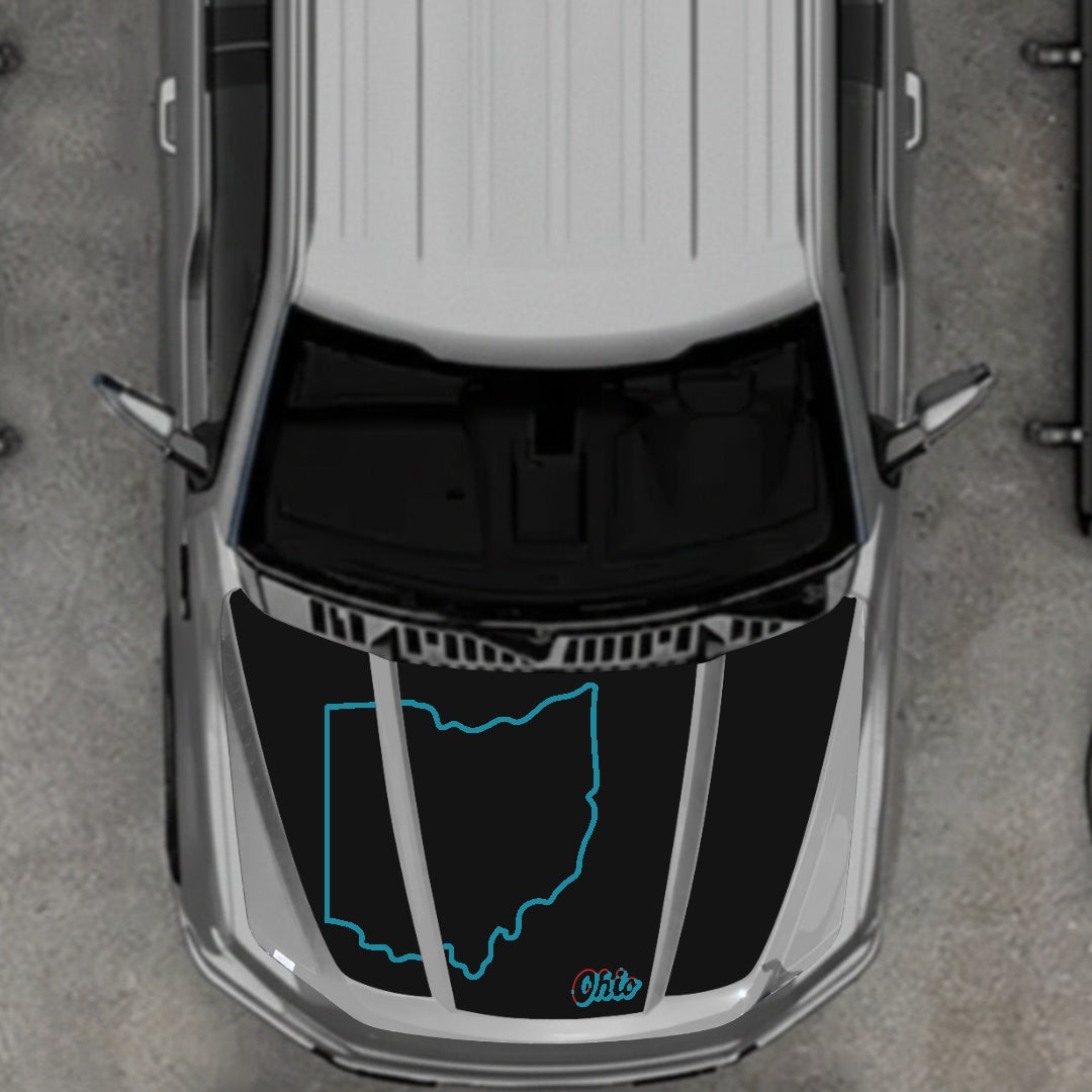 Hood Panel Decal/Sticker - Ohio Graphic Kit - For Ford F-150 2020-2026 - Premium Vinyl