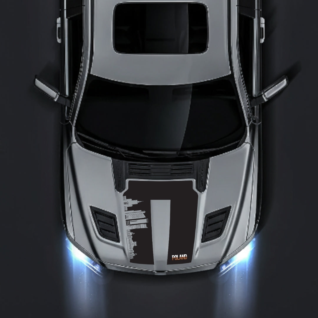 Performance Hood Panel Decal/Sticker - Poland Skyline - Cut Graphic Kit - For Dodge RAM 1500 2019-2025 - Premium Vinyl