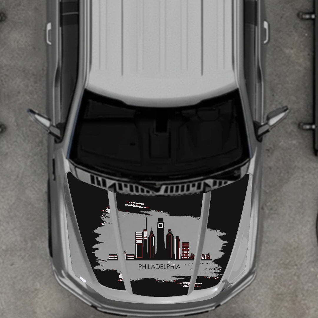 Hood Panel Decal/Sticker - Philadelphia - Cut Graphic Kit - For Ford F-150 2020-2026 - Premium Vinyl