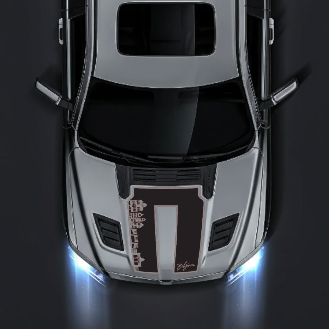 Hood Panel Decal/Sticker - Belgium Skyline - Border Graphic Kit - For Dodge RAM 1500 2019-2025 - Premium Vinyl