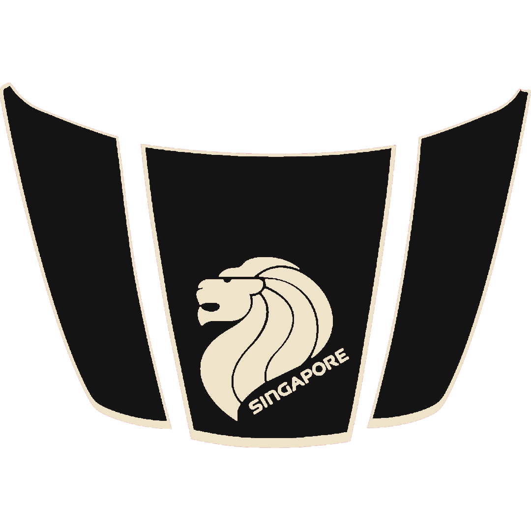 Hood Panel Decal/Sticker - Singapore - Border Graphic Kit - For Ford F-150 2020-2026 - Premium Vinyl