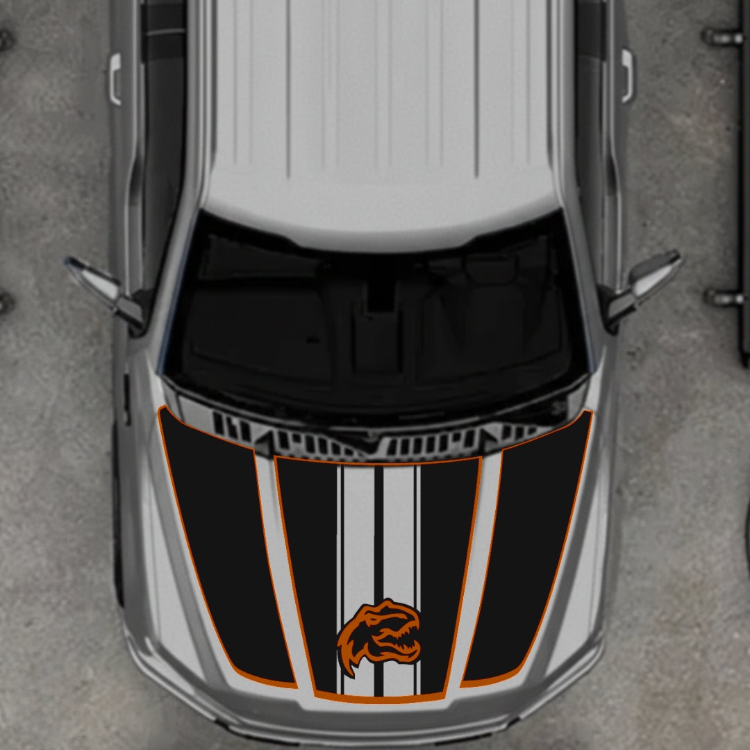 Hood Panel Decal/Sticker - Rex Style - Cut - Border Graphic Kit - For Ford F-150 2020-2026 - Premium Vinyl