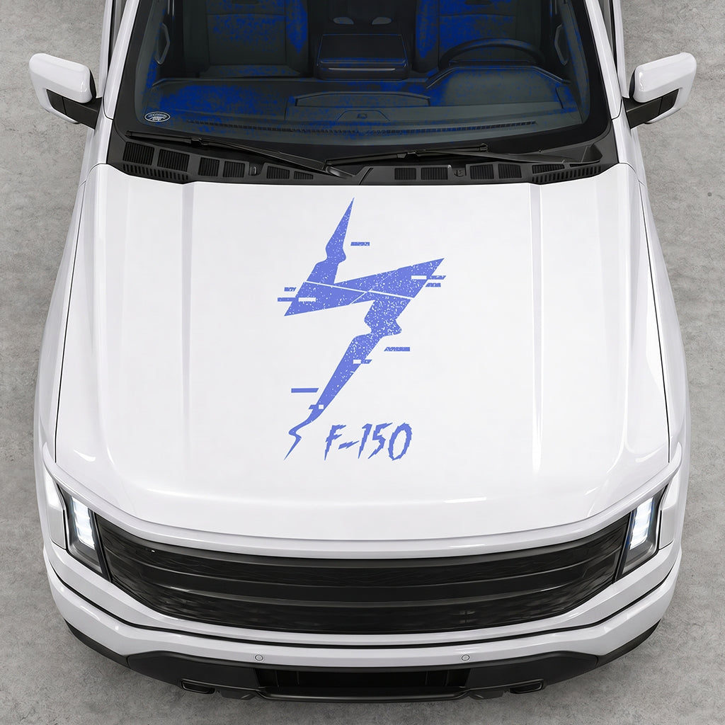 Hood Panel Decal/Sticker - Cut Electric F150 Graphic Decal Graphic Kit - For FORD F-150 2015-2020 - Premium Vinyl