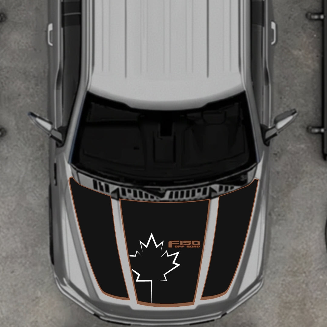Hood Panel Decal/Sticker - Canada Style 3 Graphic Kit - For Ford F-150 2020-2026 - Premium Vinyl