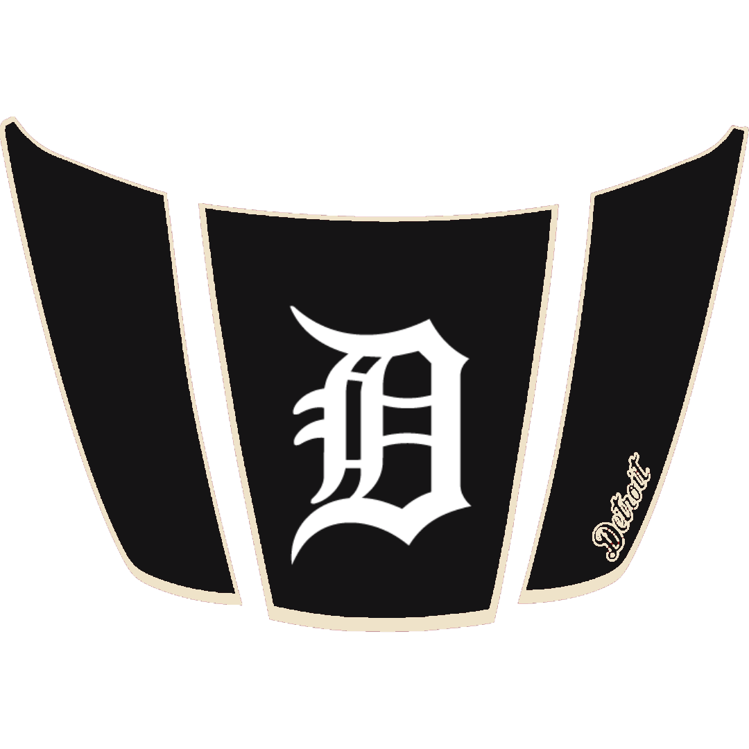 Hood Panel Decal/Sticker - Detroit Intial - Cut - Border Graphic Kit - For Ford F-150 2020-2026 - Premium Vinyl