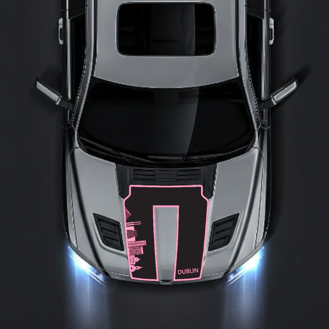 Hood Panel Decal/Sticker - Dublin Skyline - Border Graphic Kit - For Dodge RAM 1500 2019-2025 - Premium Vinyl