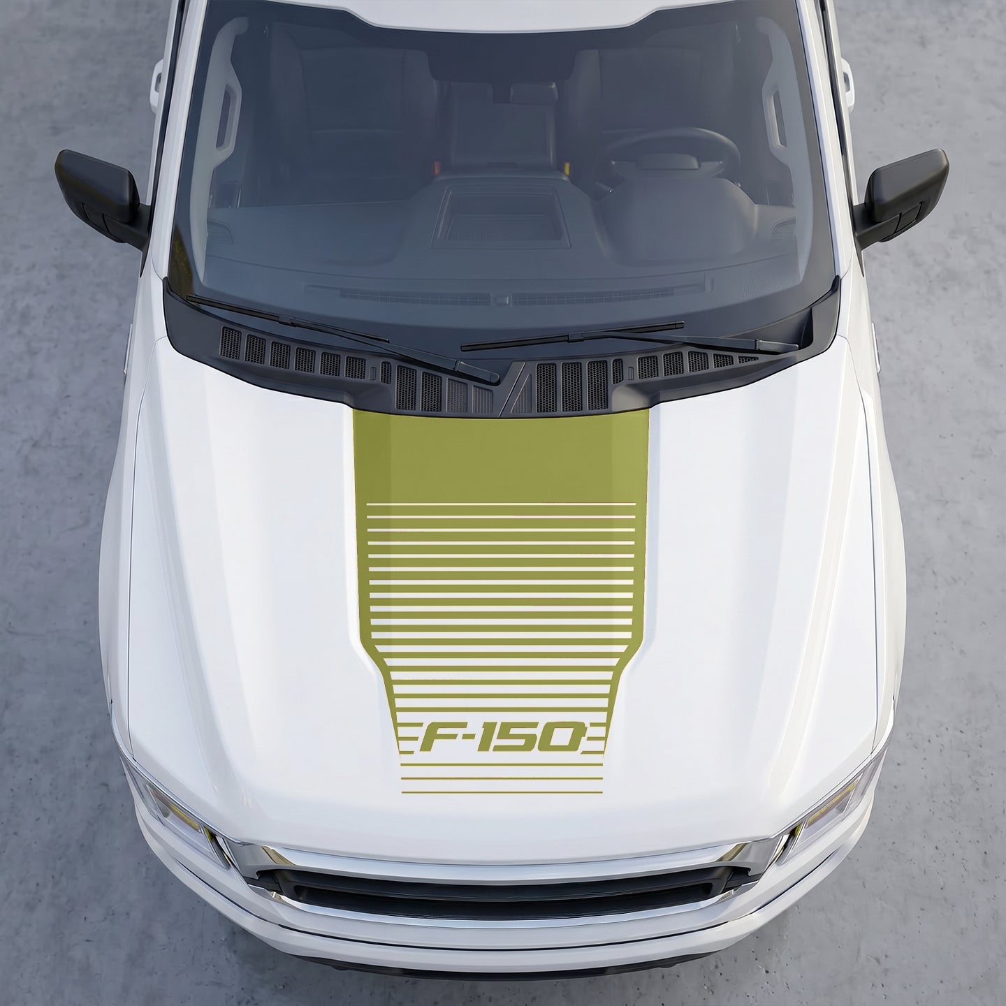 Hood Panel Decal/Sticker - Speedline Fade Hood Decal Wrap – Solid Center Shield with Horizontal Louver Stripe Grille Graphic Kit - For Ford F-150 F150 2015-2020 - Premium Vinyl