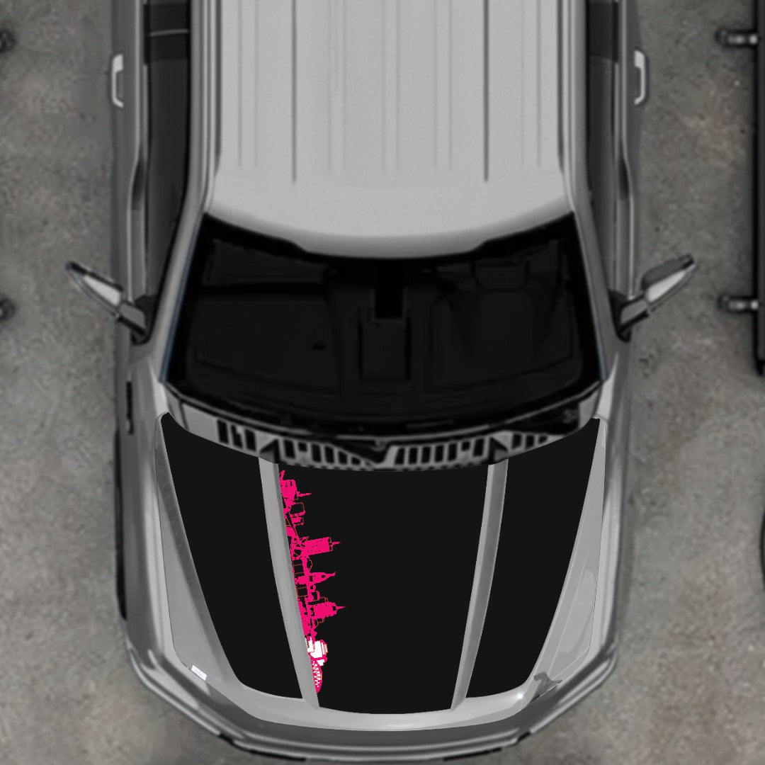 Hood Panel Decal/Sticker - Winnipeg Skyline Graphic Kit - For Ford F-150 2020-2026 - Premium Vinyl