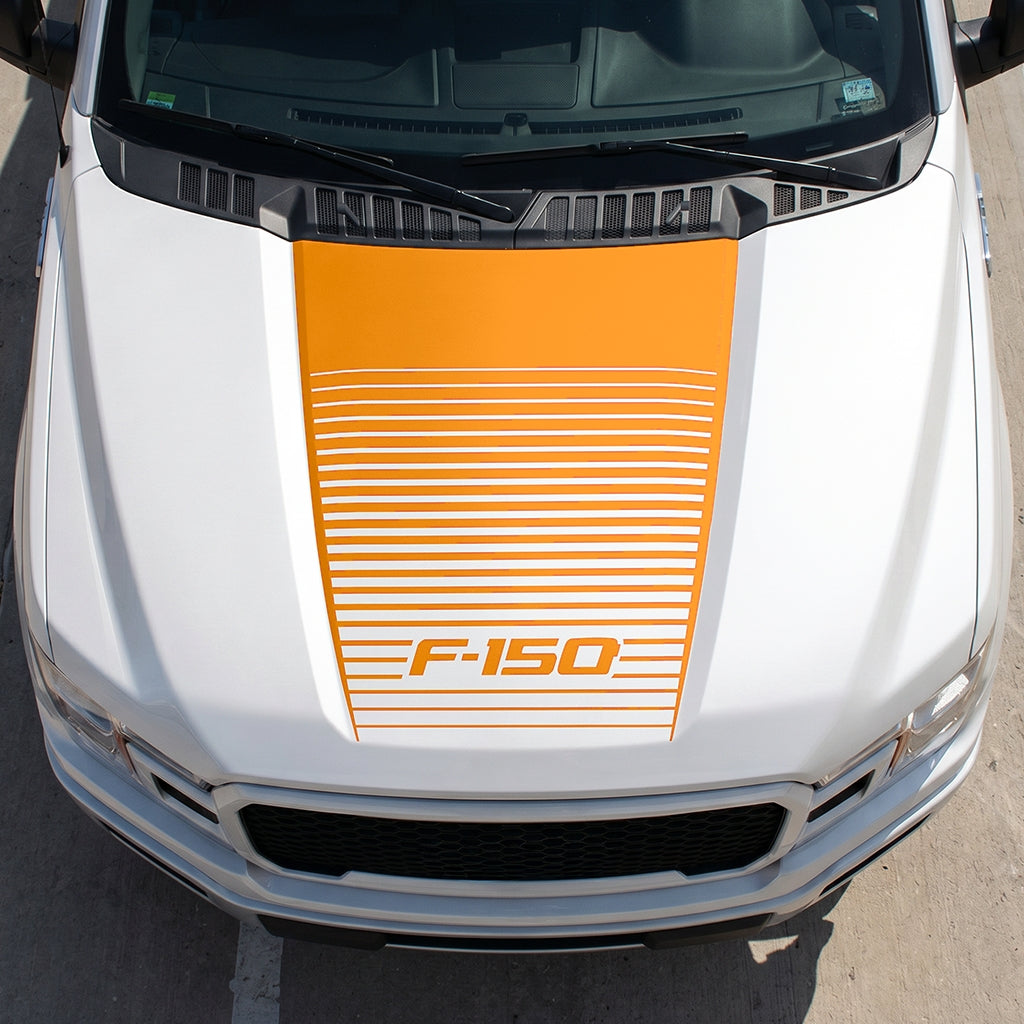 Hood Panel Decal/Sticker - Waves Graphic Decal Graphic Kit - For Ford F-150 2015-2020 - Premium Vinyl