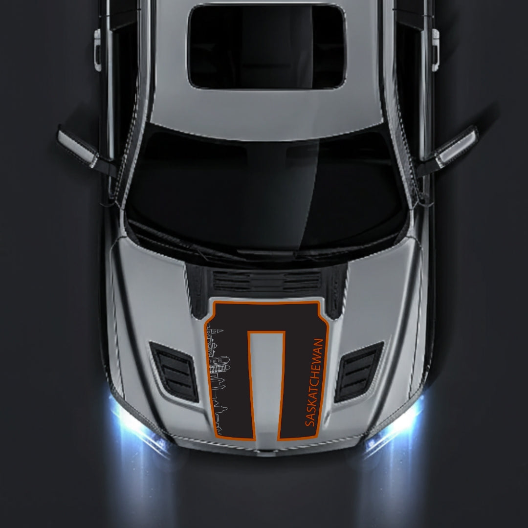 Performance Hood Panel Decal/Sticker - Saskatchewan Skyline - Cut - Border Graphic Kit - For Dodge RAM 1500 2019-2025 - Premium Vinyl