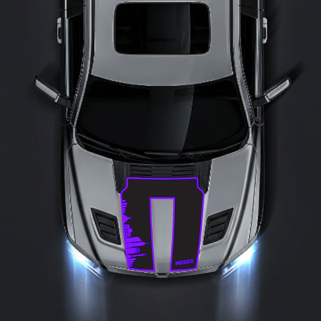 Performance Hood Panel Decal/Sticker - Mexico Skyline - Border Graphic Kit - For Dodge RAM 1500 2019-2025 - Premium Vinyl