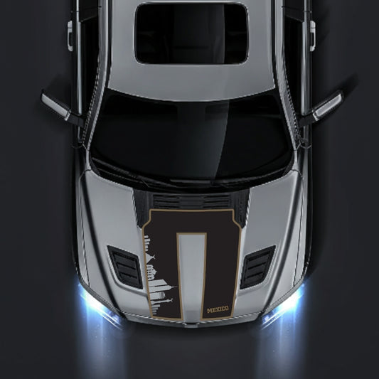 Performance Hood Panel Decal/Sticker - Mexico Skyline - Cut - Border Graphic Kit - For Dodge RAM 1500 2019-2025 - Premium Vinyl