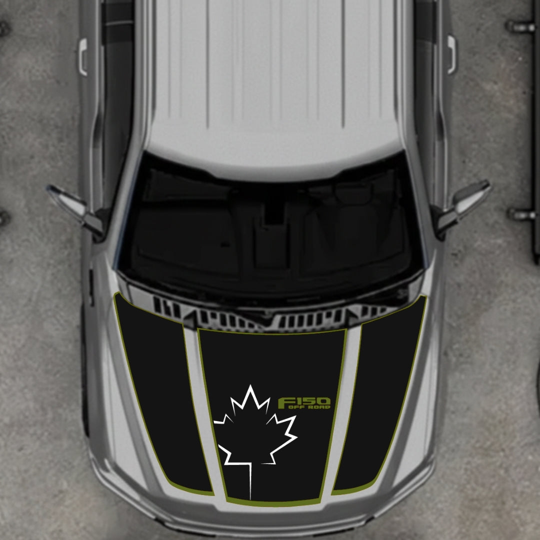 Hood Panel Decal/Sticker - Canada Style 3 Graphic Kit - For Ford F-150 2020-2026 - Premium Vinyl