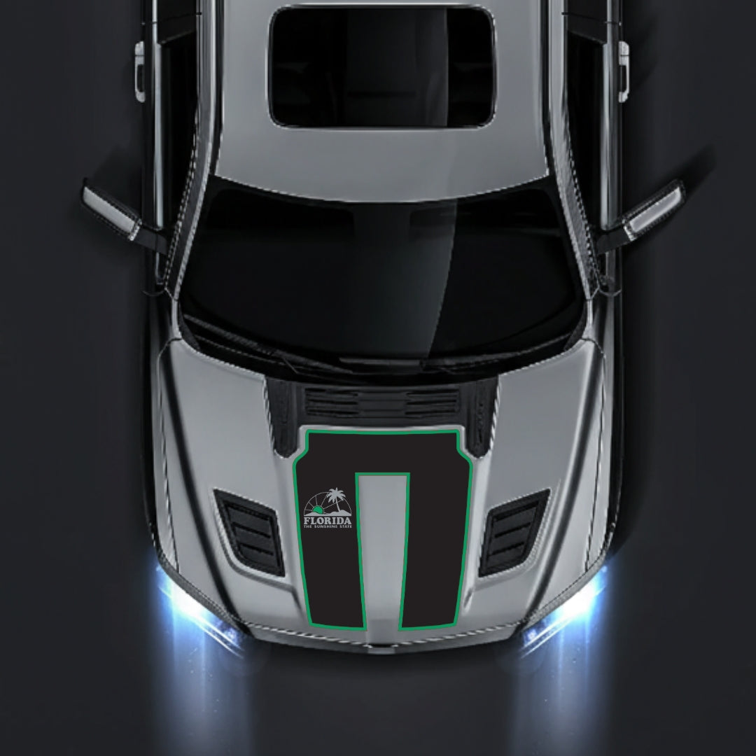 Hood Panel Decal/Sticker - Florida - Cut - Border Graphic Kit - For Dodge RAM 1500 2019-2025 - Premium Vinyl