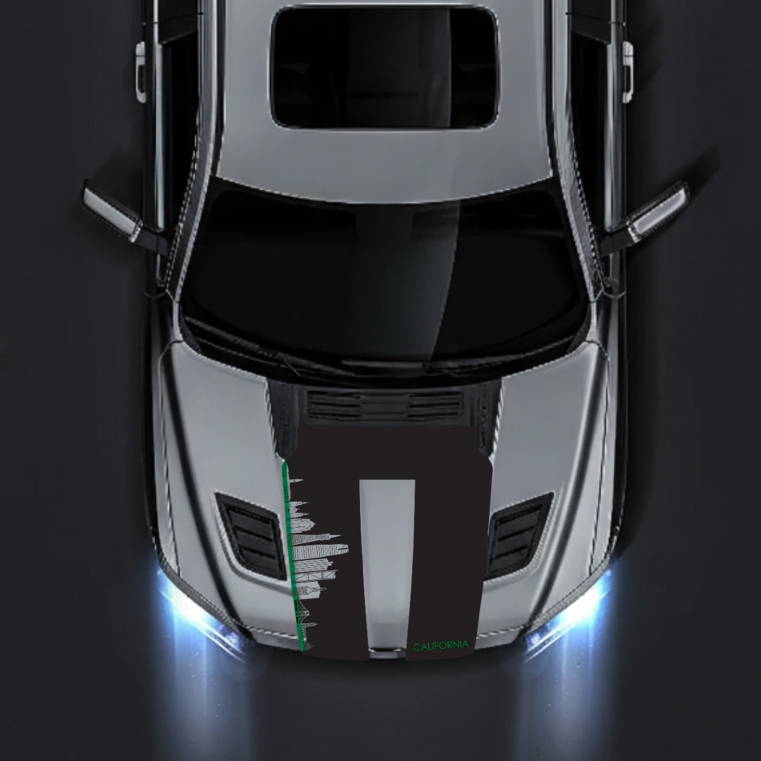 Performance Hood Panel Decal/Sticker - California Skyline - Cut - Border Graphic Kit - For Dodge RAM 1500 2019-2025 - Premium Vinyl