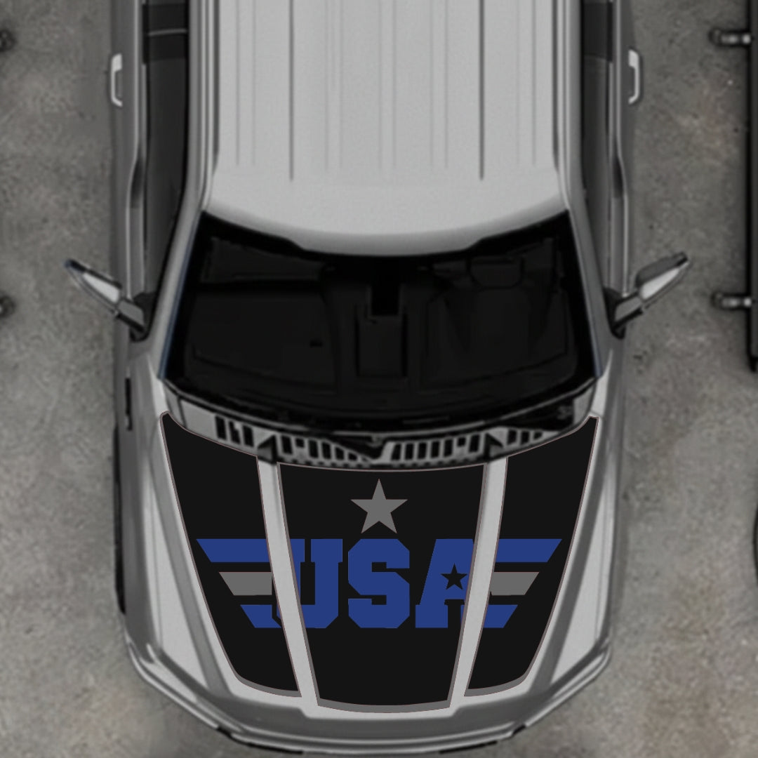 Hood Panel Decal/Sticker - USA Style 5 Graphic Kit - For Ford F-150 2020-2026 - Premium Vinyl