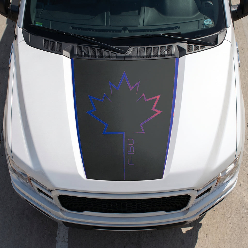 Hood Panel Decal/Sticker - Canada Leaf Graphic Decal Graphic Kit - For Ford F-150 2015-2020 - Premium Vinyl