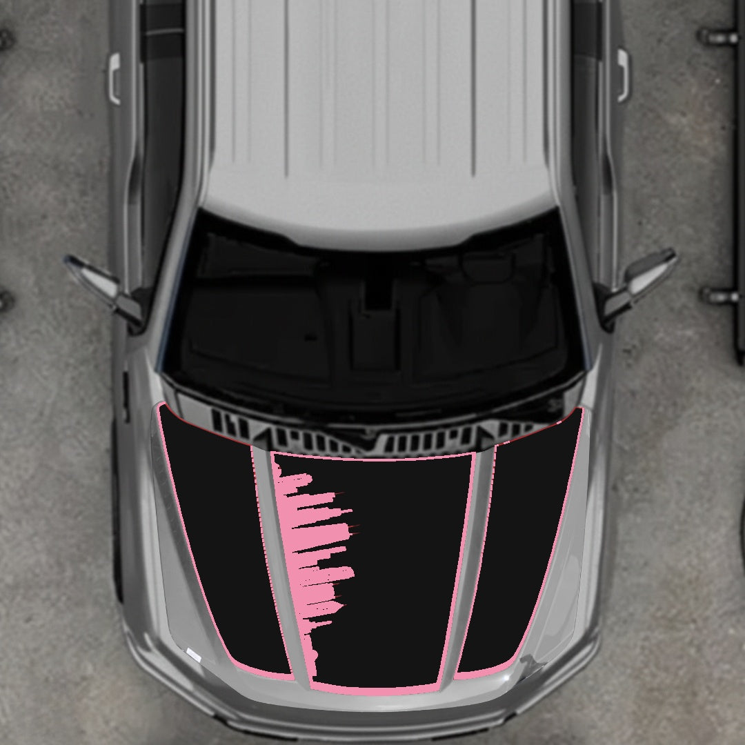 Hood Panel Decal/Sticker - Dubai - Border Graphic Kit - For Ford F-150 2020-2026 - Premium Vinyl