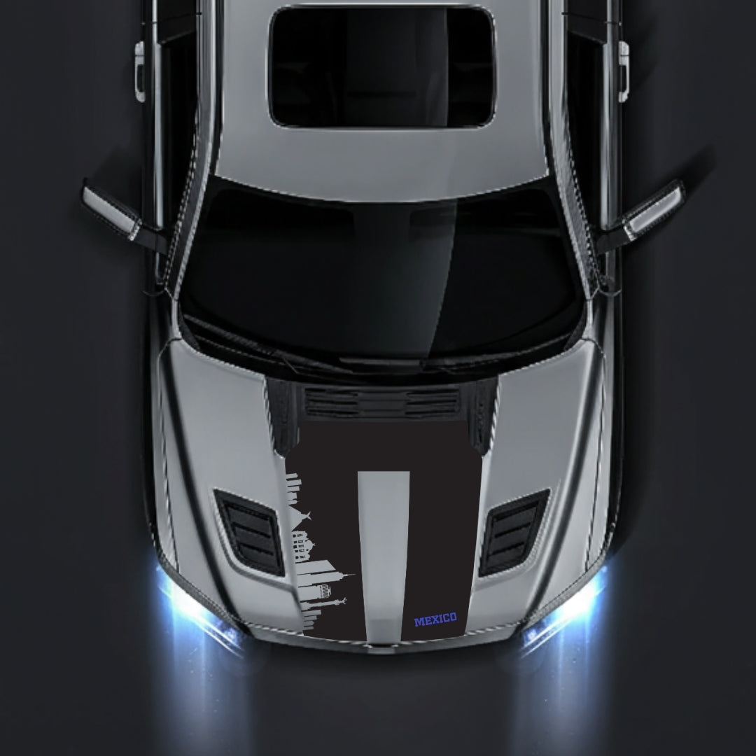 Hood Panel Decal/Sticker - Mexico Skyline - Cut Graphic Kit - For Dodge RAM 1500 2019-2025 - Premium Vinyl