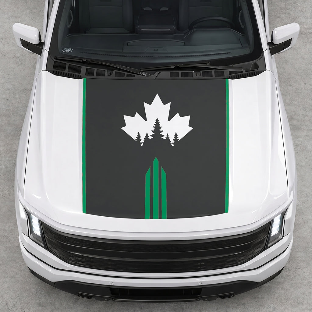 Hood Panel Decal/Sticker - Maple and Forest Graphic Decal Graphic Kit - For Ford F-150 2015-2020 - Premium Vinyl