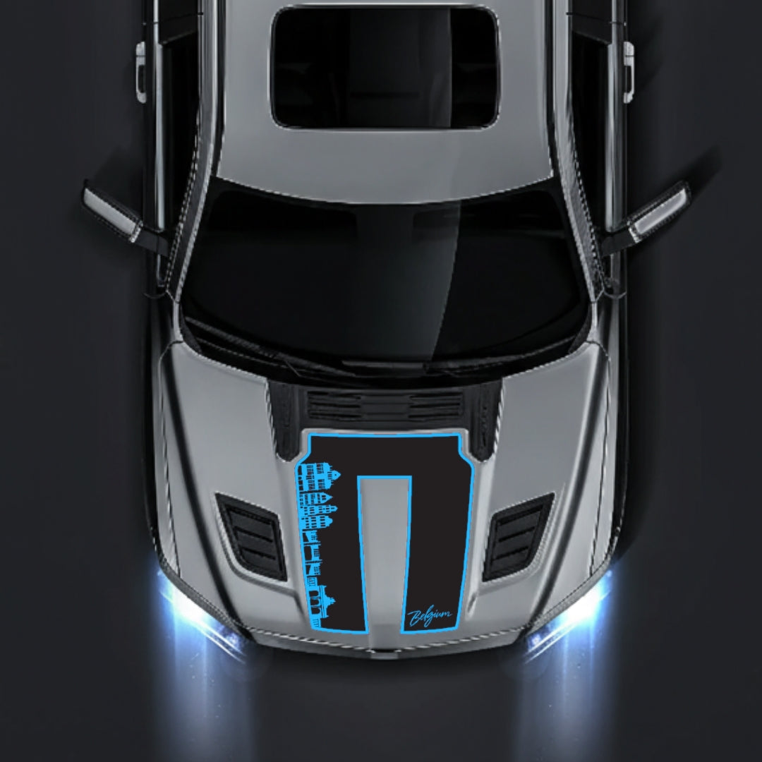 Hood Panel Decal/Sticker - Belgium Skyline - Border Graphic Kit - For Dodge RAM 1500 2019-2025 - Premium Vinyl