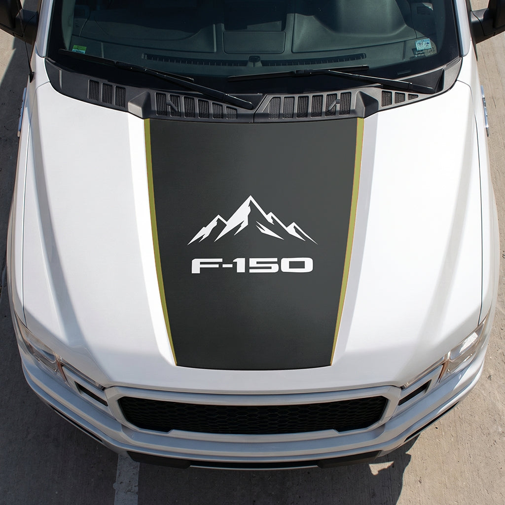 Hood Panel Decal/Sticker - Mountain Graphic Decal Graphic Kit - For Ford F-150 2015-2020 - Premium Vinyl