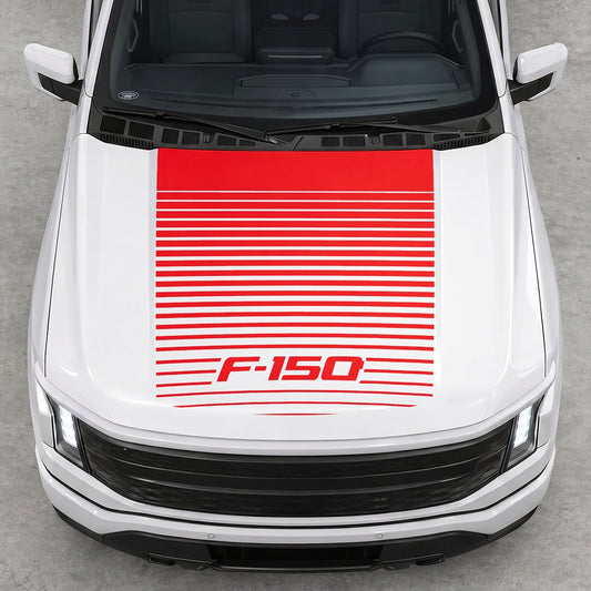 Hood Panel Decal/Sticker - Waves F150 Graphic Decal Graphic Kit - For Ford F-150 2015-2020 - Premium Vinyl