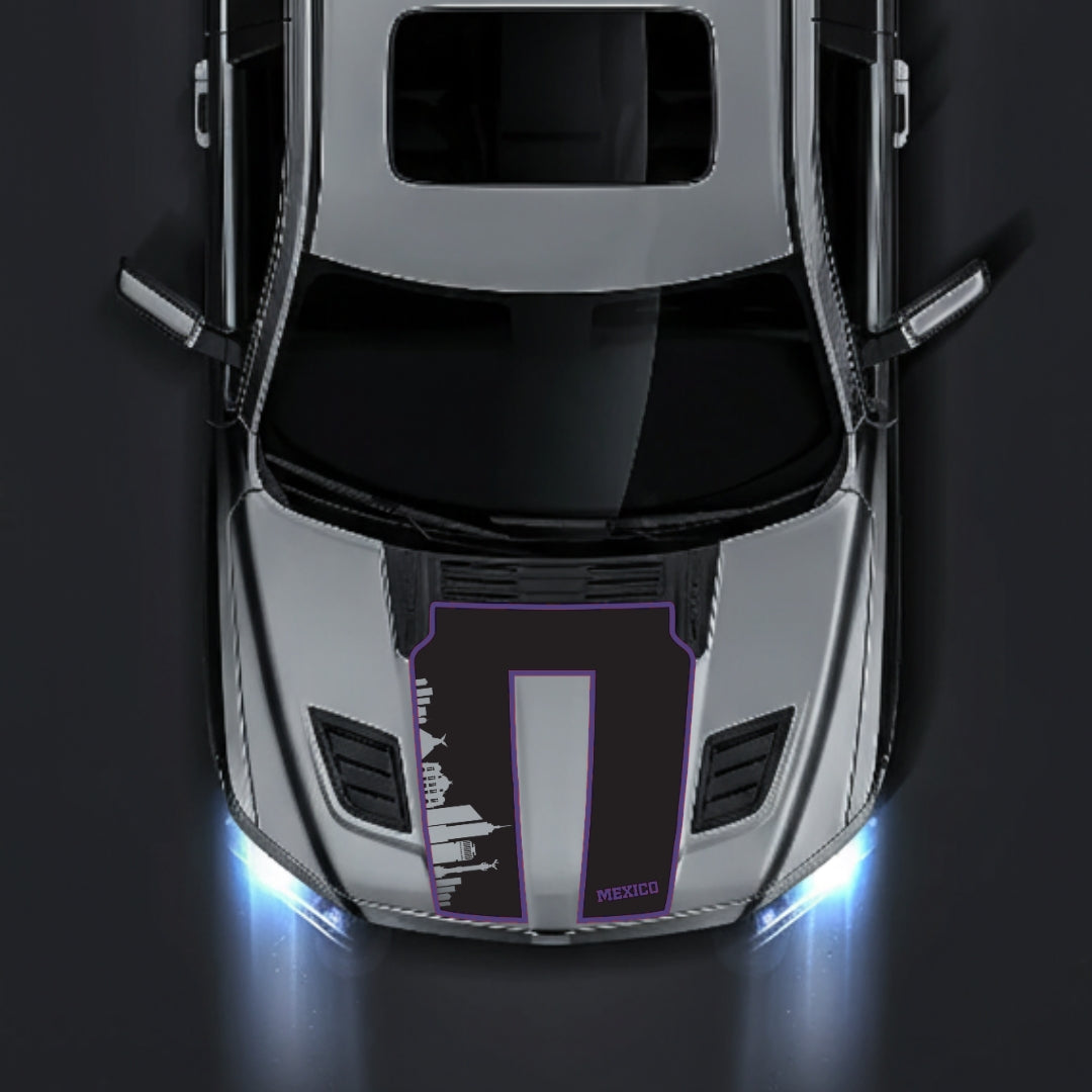 Hood Panel Decal/Sticker - Mexico Skyline - Cut - Border Graphic Kit - For Dodge RAM 1500 2019-2025 - Premium Vinyl