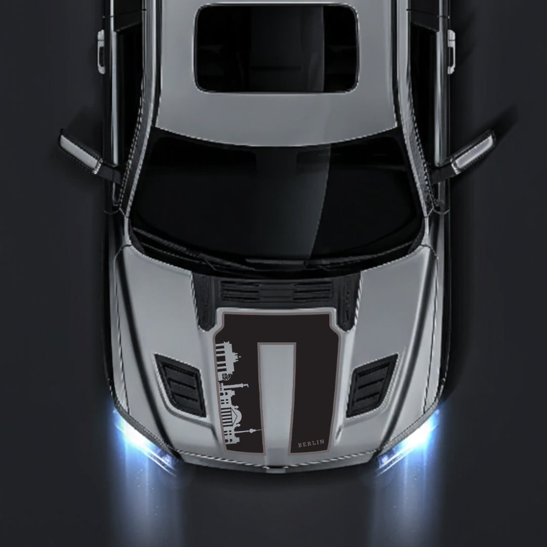 Performance Hood Panel Decal/Sticker - Berlin Skyline - Cut - Border Graphic Kit - For Dodge RAM 1500 2019-2025 - Premium Vinyl