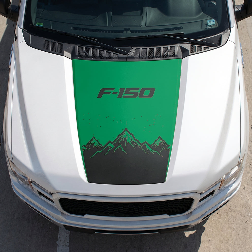 Hood Panel Decal/Sticker - Deep Mountain Graphic Decal Graphic Kit - For Ford F-150 2015-2020 - Premium Vinyl