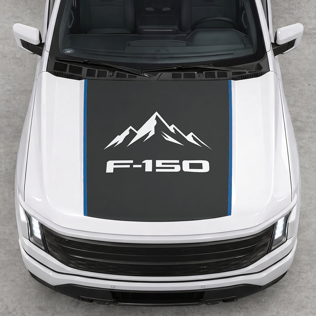 Hood Panel Decal/Sticker - Mountain Graphic Decal Graphic Kit - For Ford F-150 2015-2020 - Premium Vinyl
