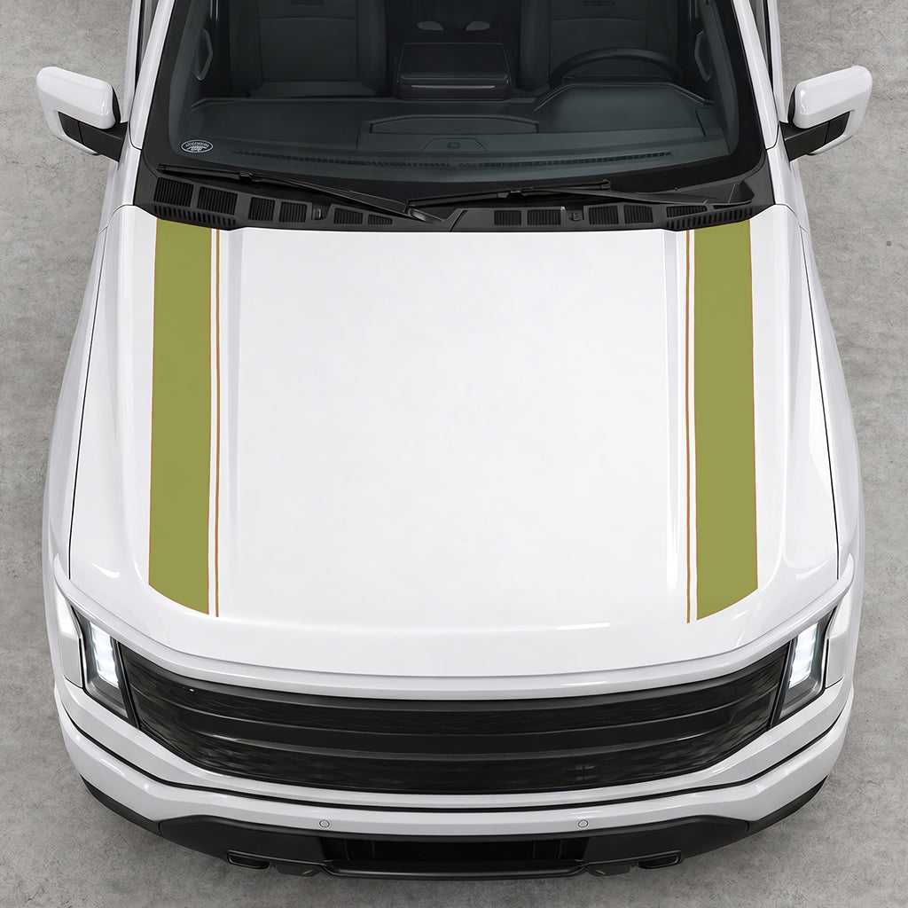Hood Panel Decal/Sticker - Double Side Solid Graphic Decal Graphic Kit - For Ford F-150 2015-2020 - Premium Vinyl