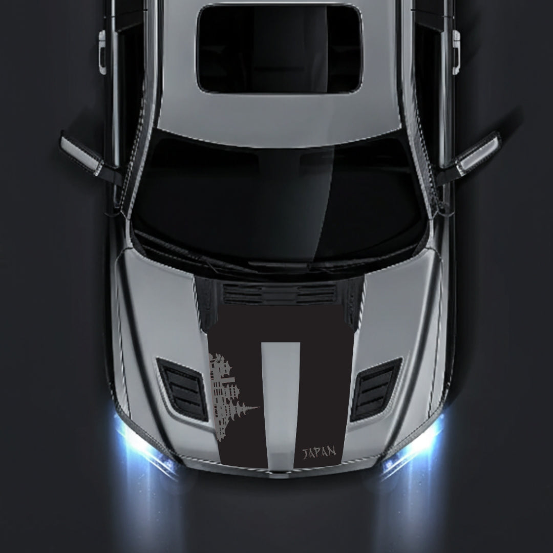 Performance Hood Panel Decal/Sticker - Japan Skyline Graphic Kit - For Dodge RAM 1500 2019-2025 - Premium Vinyl