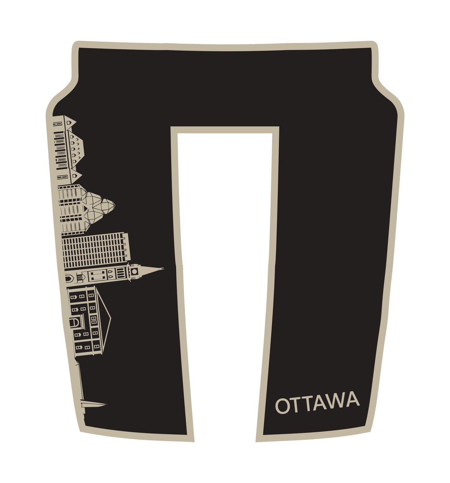 Performance Hood Panel Decal/Sticker - Ottawa Skyline - Border Graphic Kit - For Dodge RAM 1500 2019-2025 - Premium Vinyl