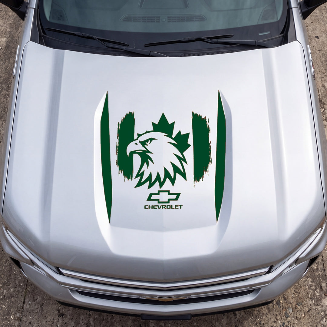 Hood Panel Decal/Sticker - Canadaian Eagle Graphic Decal Graphic Kit - For Chevrolet Silverado 2019-2024 - Premium Vinyl