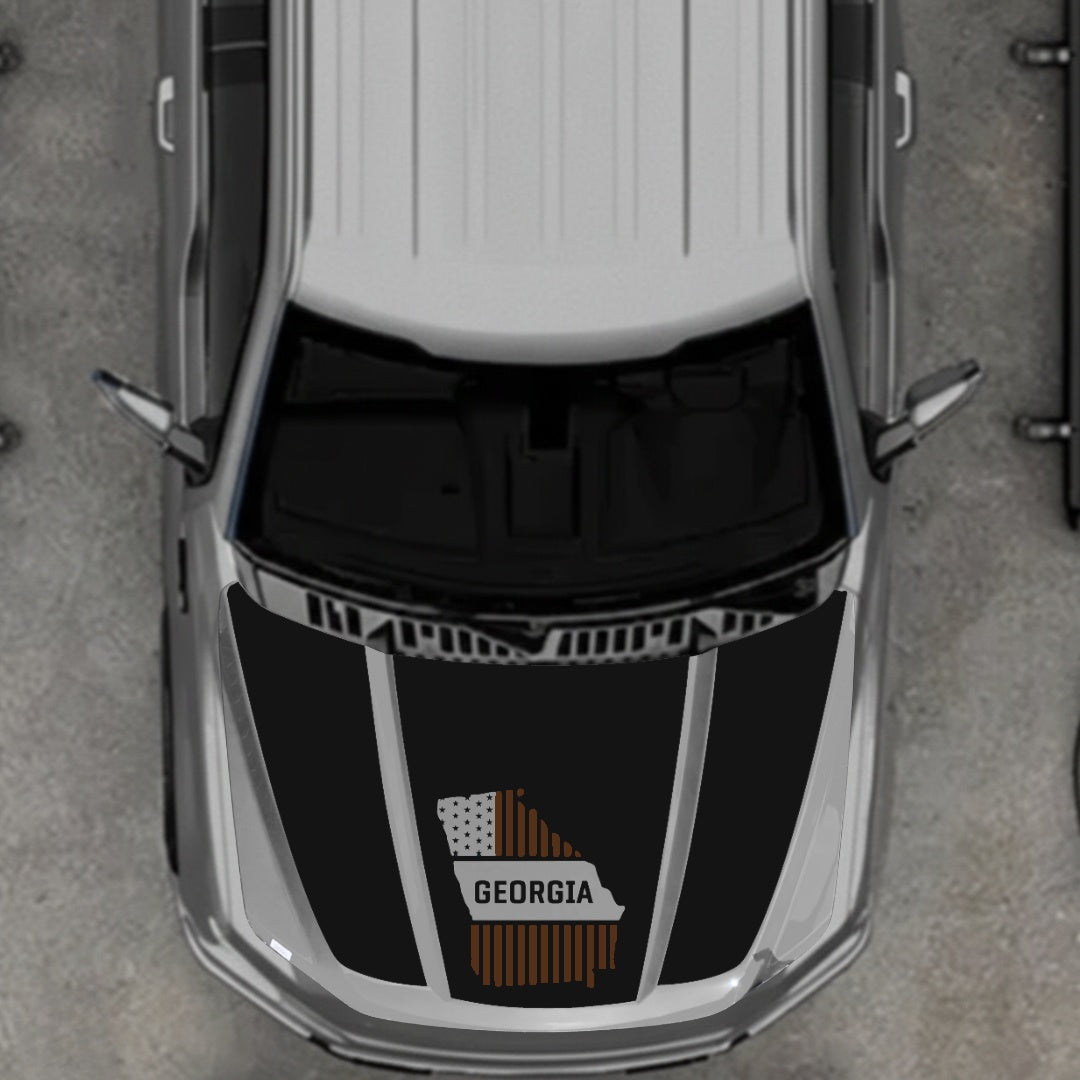Hood Panel Decal/Sticker - Georgia - Cut Graphic Kit - For Ford F-150 2020-2026 - Premium Vinyl